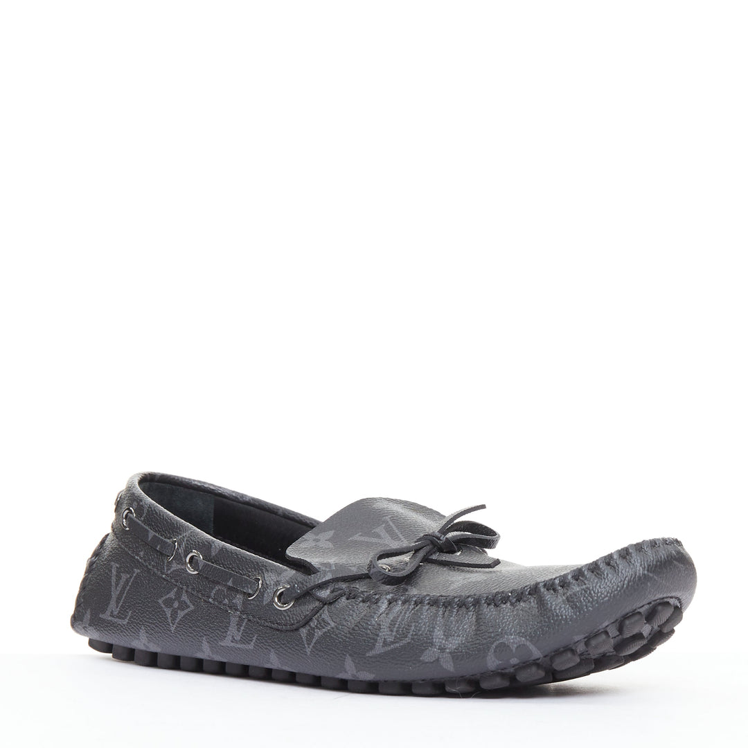 LOUIS VUITTON Arizona Eclipse grey canvas monogram mocassin EU42.5