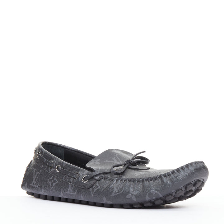LOUIS VUITTON Arizona Eclipse grey canvas monogram mocassin EU42.5