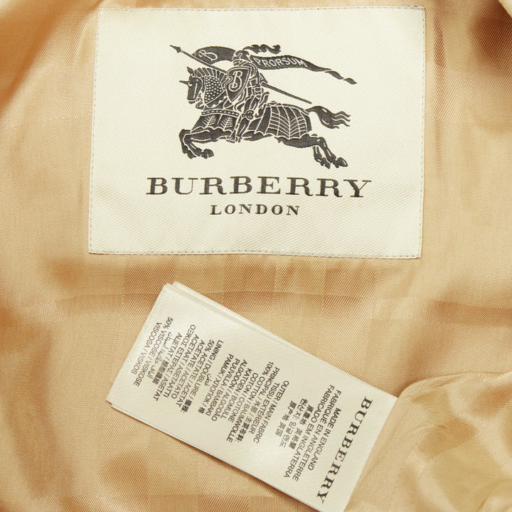 BURBERRY 2012 leather piped double breasted belted short trench coat IT36 XXS
