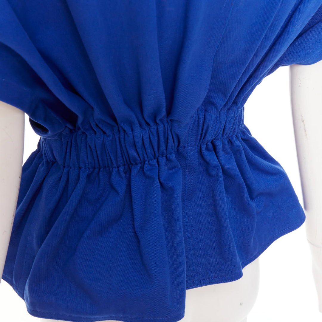 ALEXANDRE VAUTHIER elecrtic blue cinched military safari vest jacket FR36 S