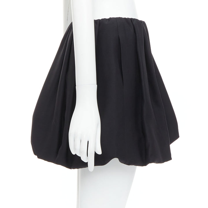 VALENTINO 2023 black crepe couture silk puff ball bubble skirt IT38 XS