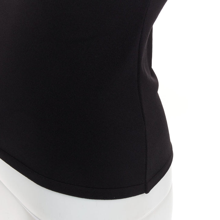 ALEXANDRE VAUTHIER black stretch knit high neck zip back sleeveless top