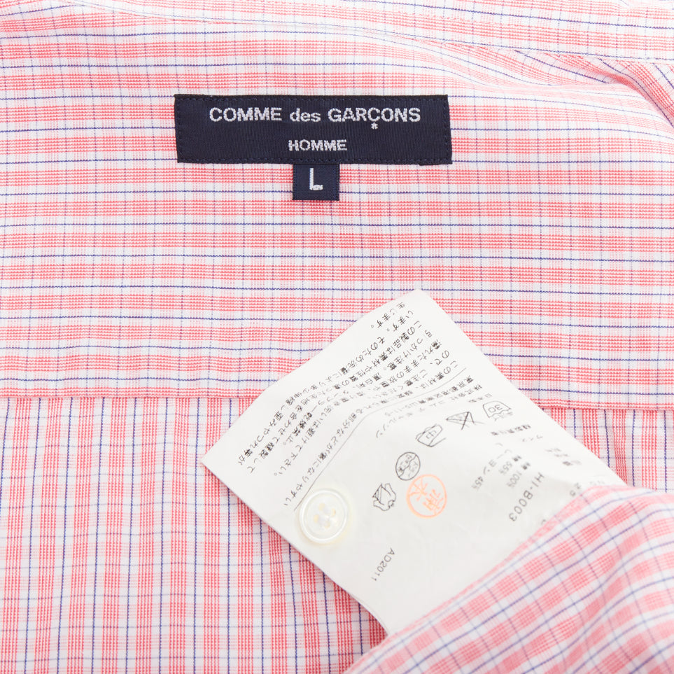 COMME DES GARCONS HOMME 2011 pink check camo print collage shirt L
