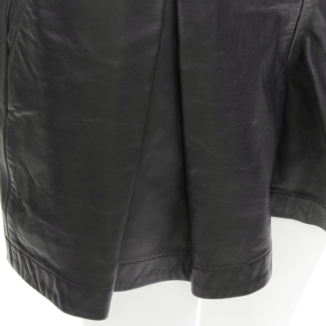 ALBERTA FERRETTI Giacca high waisted black sheep leather culottes IT38 XS