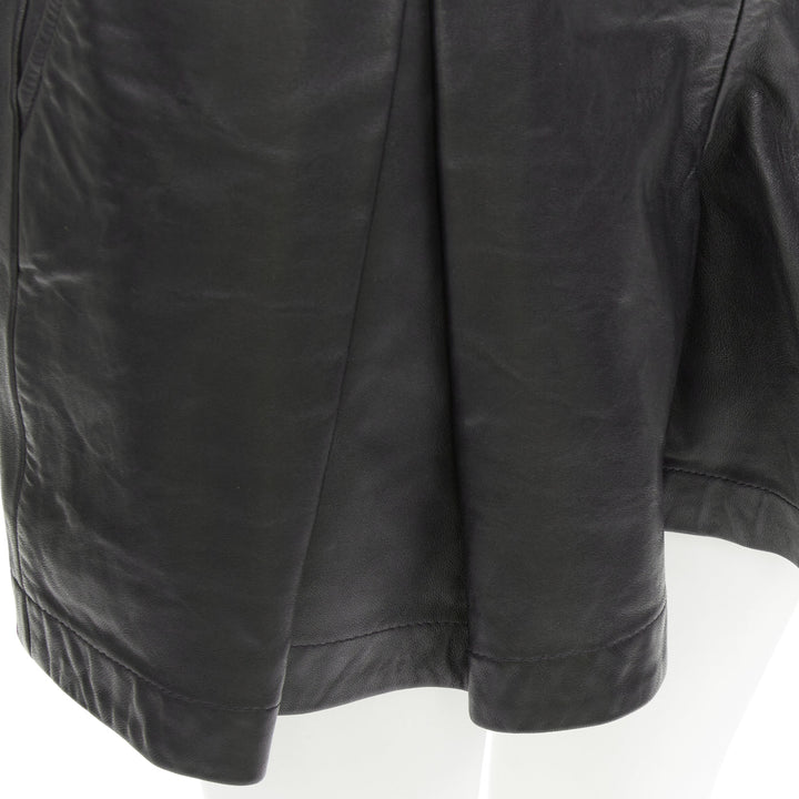 ALBERTA FERRETTI Giacca high waisted black sheep leather culottes IT38 XS