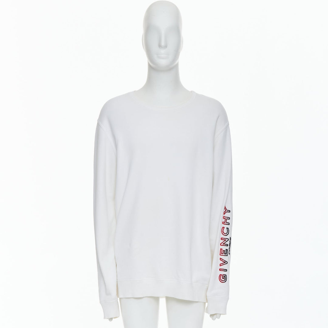 Male mannequin wearing Givenchy Cream Cotton Men Sweater in Size  L | Available at JHROP