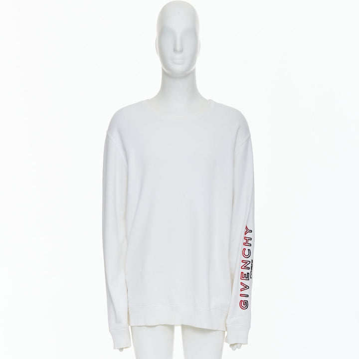 Male mannequin wearing Givenchy Cream Cotton Men Sweater in Size  L | Available at JHROP