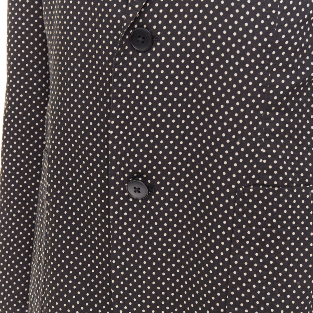 YOHJI YAMAMOTO Pour Homme black white polka dot unstructured blazer JP3 L
