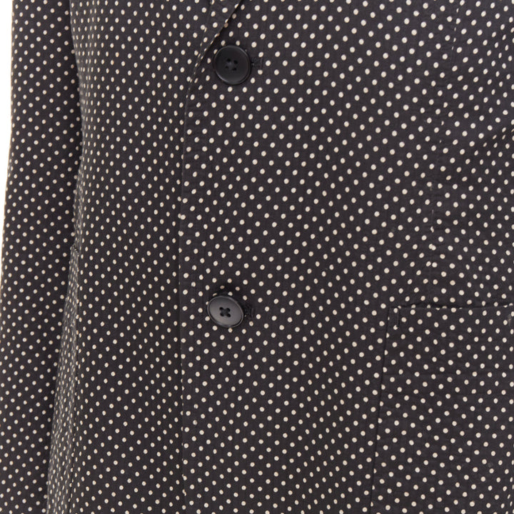 YOHJI YAMAMOTO Pour Homme black white polka dot unstructured blazer JP3 L