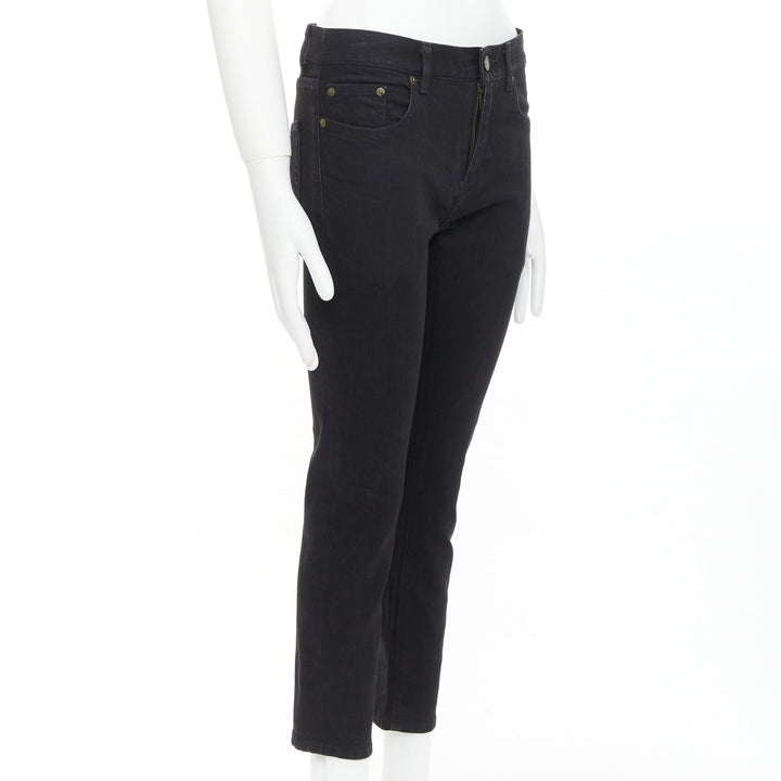 SAINT LAURENT 2013 D02 M/SK-LW black cotton classic cropped jeans 30"