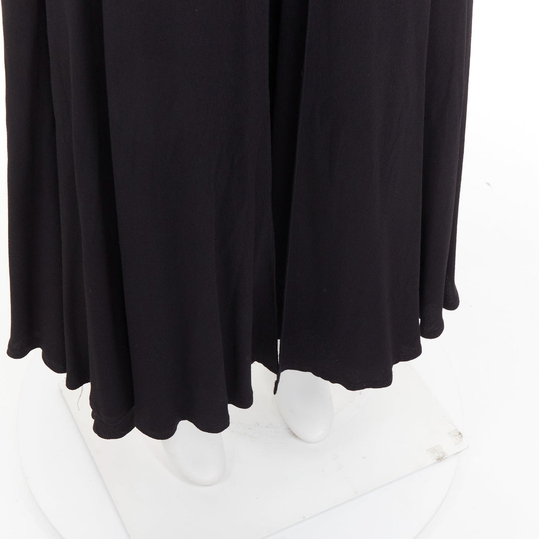 ROSETTA GETTY black viscose front inverted pleat slitted harem pants US0 X