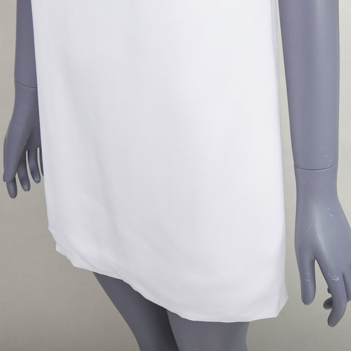FERRAGAMO Maximilian Davis 2023 Runway Bridal white hood crepe mini dress IT40 S