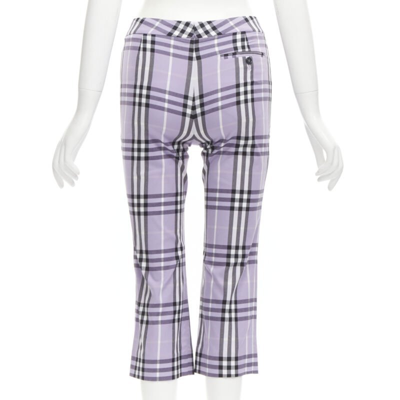 BURBERRY LONDON House Check purple cropped pants Y2K S