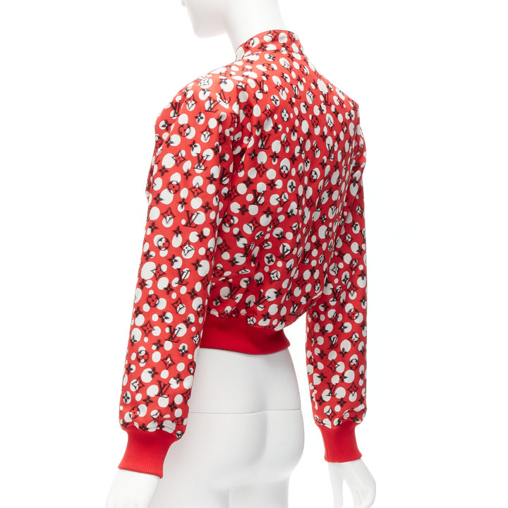 LOUIS VUITTON Yayoi Kusama 2023 Runway Reversible red infinity dots bomber FR34