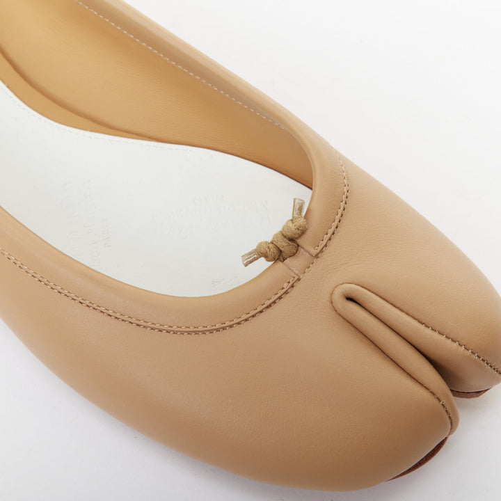 MAISON MARGIELA Tabi  nude soft nappa leather split toe ballet flats EU37.5