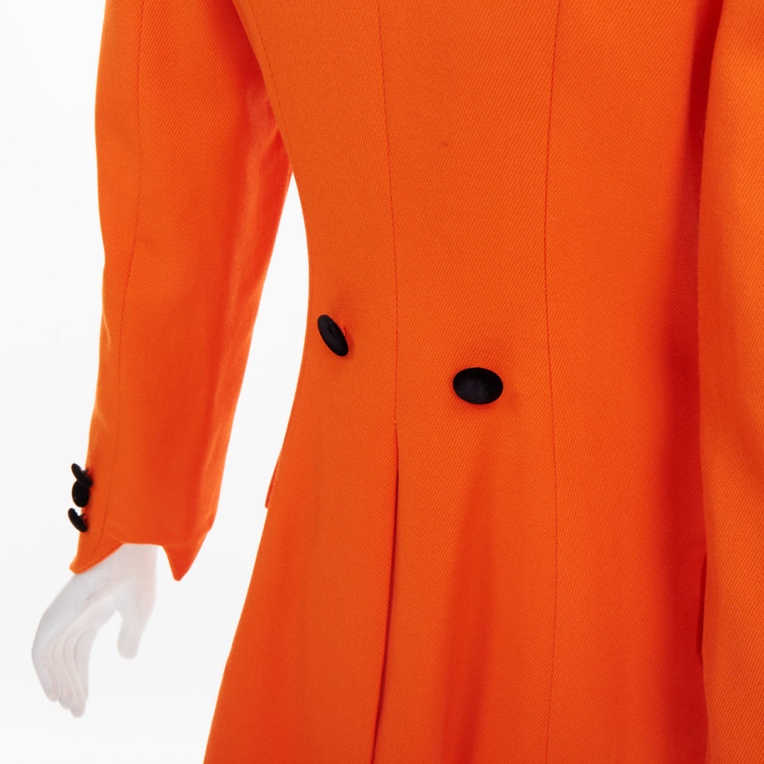 MOSCHINO Cheap & Chic orange virgin wool asymmetric wavy hem blazer IT42 M