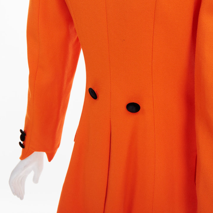 MOSCHINO Cheap & Chic orange virgin wool asymmetric wavy hem blazer IT42 M