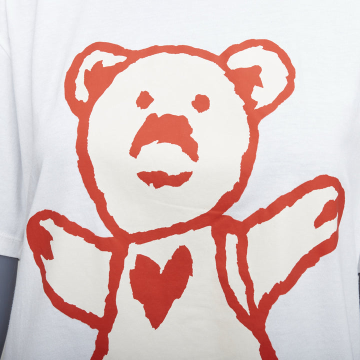 GUCCI GARDEN red cartoon bear heart cotton tshirt XXS