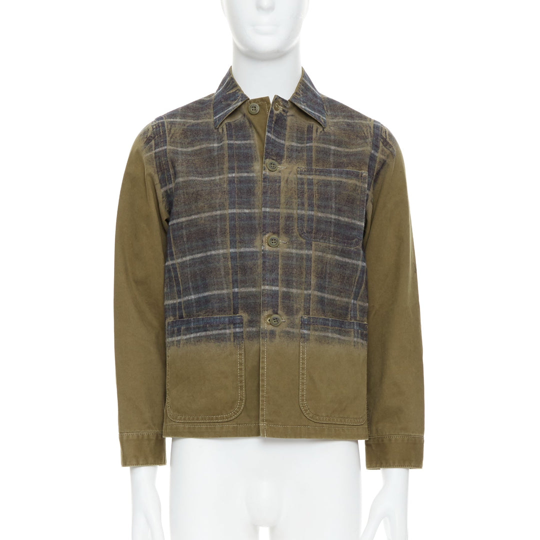 COMME DES GARCONS TRICOT 2013 Runway green check degrade overshirt M