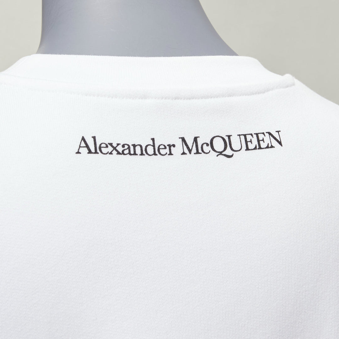 ALEXANDER MCQUEEN 2021 Anemone white red floral cotton crew sweatshirt IT36 XXS