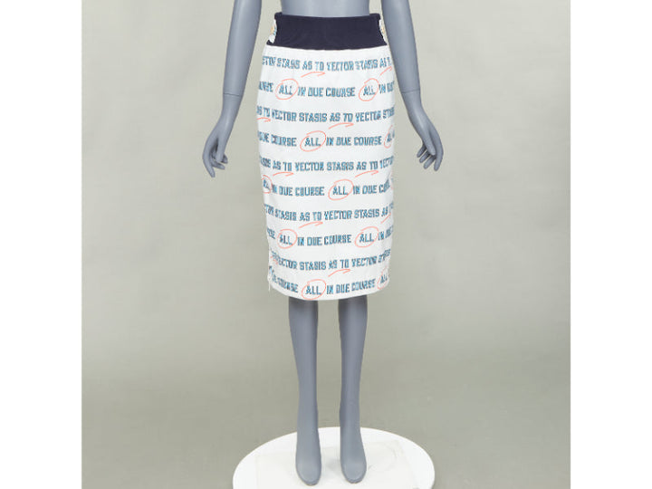 SACAI 2018 Vector Stasis graphic print side zip waistband pencil skirt JP1 S