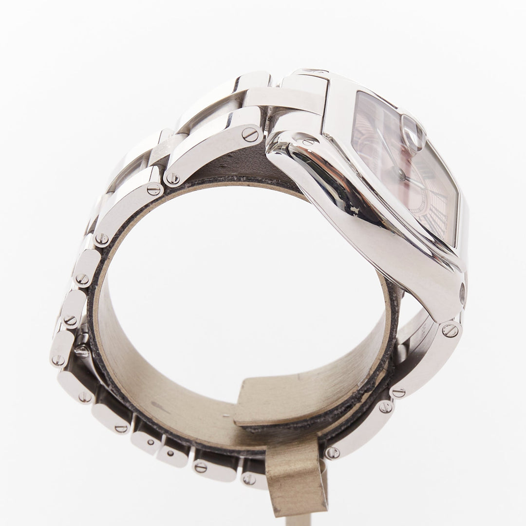 CARTIER Roadster SM W62017V3 pink dial silver stainless steel ladies watch