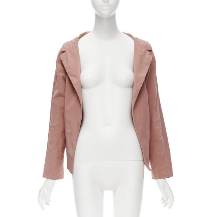 MARNI dusty blush pink polyamide nylon spread collar blazer jacket IT40 XS