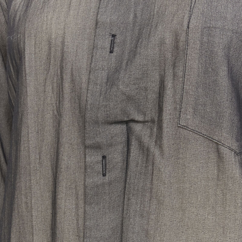 COMME DES GARCONS 1993 Tromp Loeil black faux fastening long sleeve shirt S