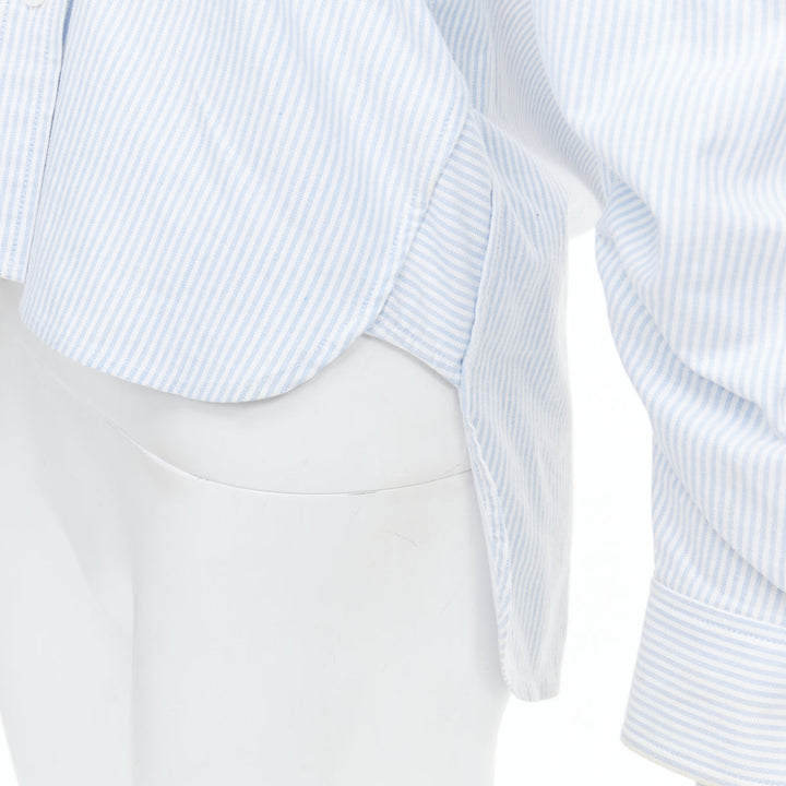 ALEXANDER WANG T blue striped Falling illusion deconstructed shirt XS