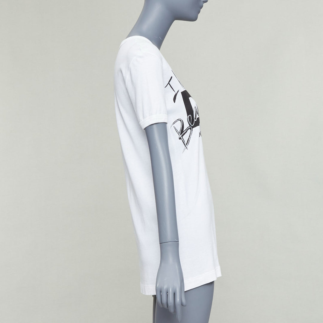DOLCE GABBANA white cotton Beautiful D&G Life print tshirt IT36 XS