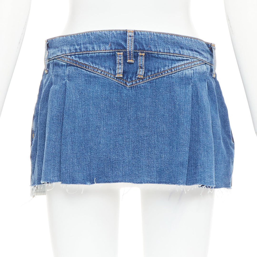 DODO BAR OR Lennon Mini Skirt blue pleated front brown tag short skirt IT34 S