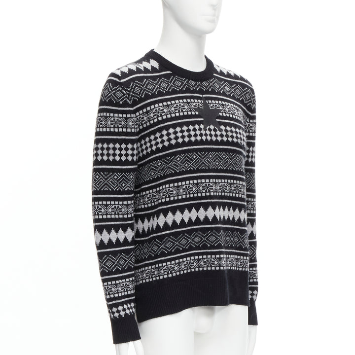 GIVENCHY Riccardo Tisci textured star stripes intarsia pullover sweater M