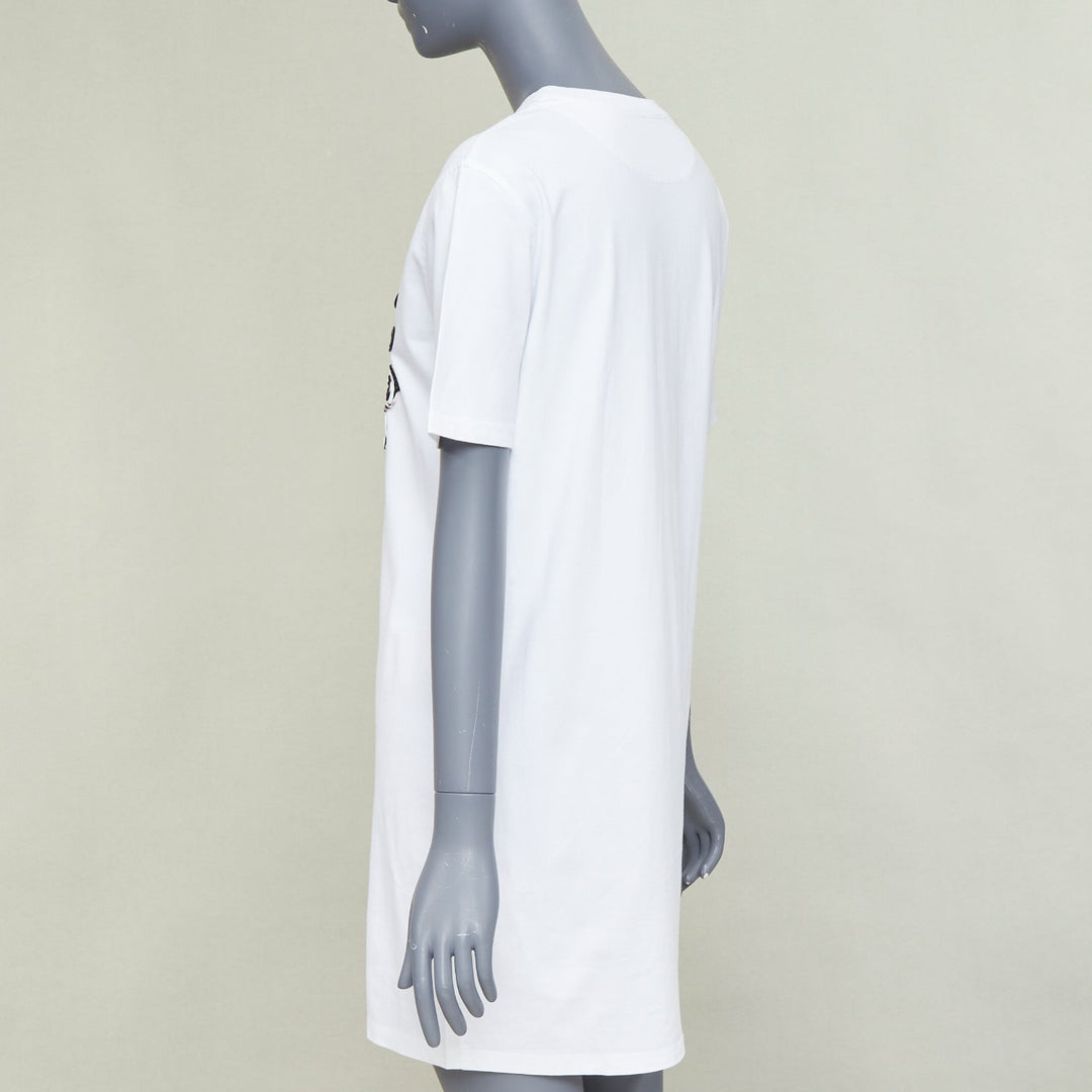 HERMES Mors et Gourmettes Equstrian silk applique cotton tshirt dress FR36 S
