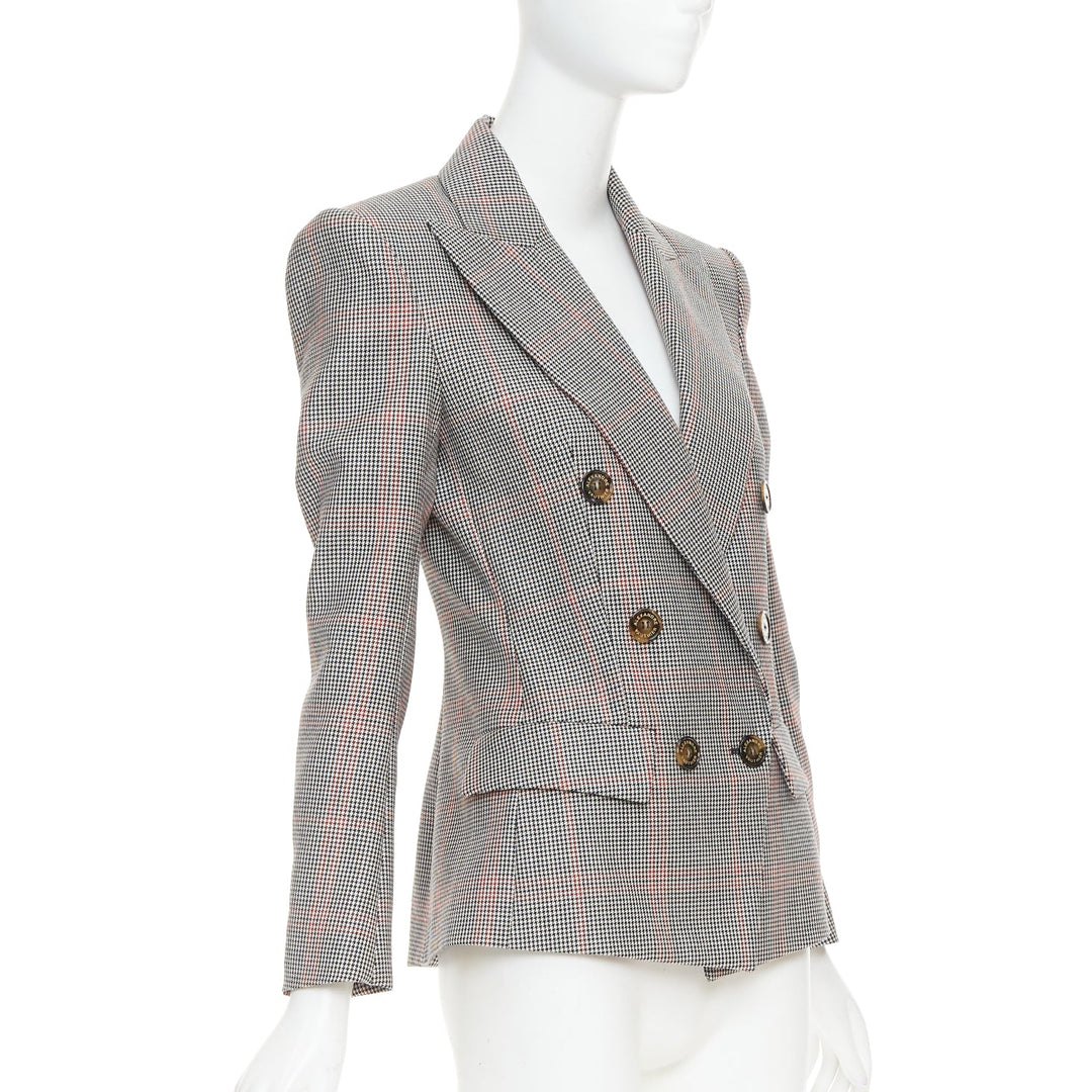 ALEXANDRE VAUTHIER COUTURE SS2021 Runway grey red plaid double breasted blazer