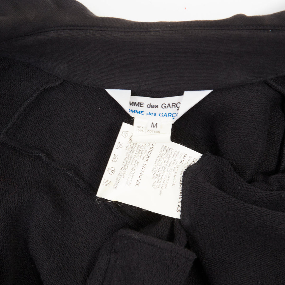 COMME DES GARCONS CDG black wool asymmetric twisted button jacket