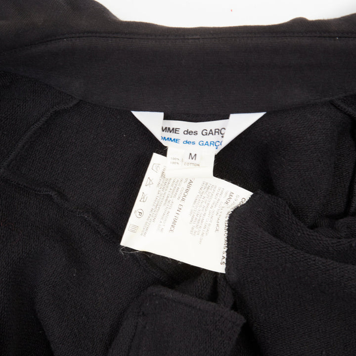 COMME DES GARCONS CDG black wool asymmetric twisted button jacket