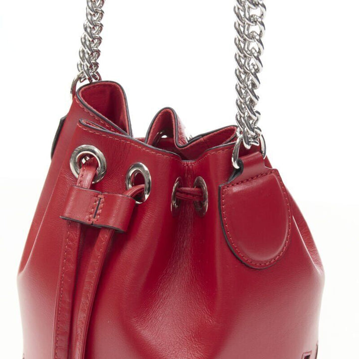 CHRISTIAN LOUBOUTIN Marie Jane red signature logo bucket crossbody bag