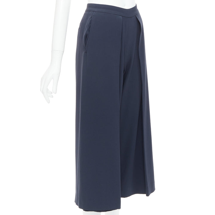 RAG & BONE dark grey inverted pleated cropped wide pants US0 XS