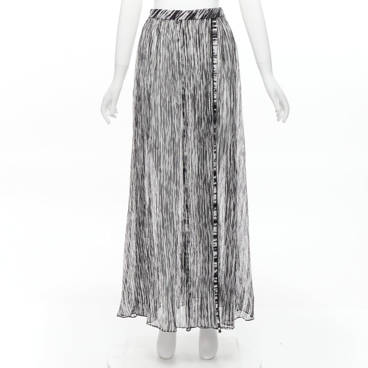 MISSONI Mare black white melange knit elastic wrap sarong skirt IT38 XS