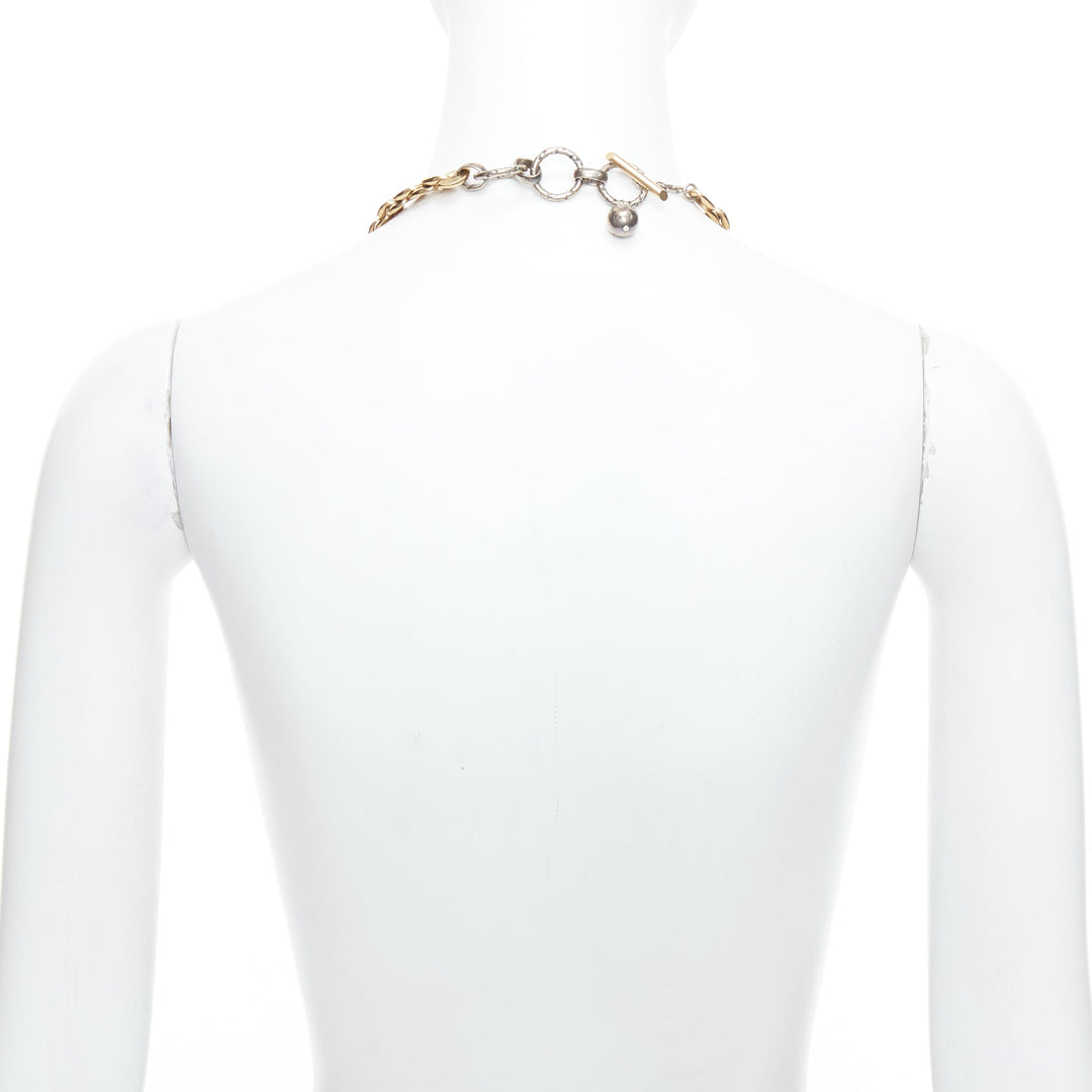 LANVIN Vintage gold multi chain hoop cuban loop necklace belt