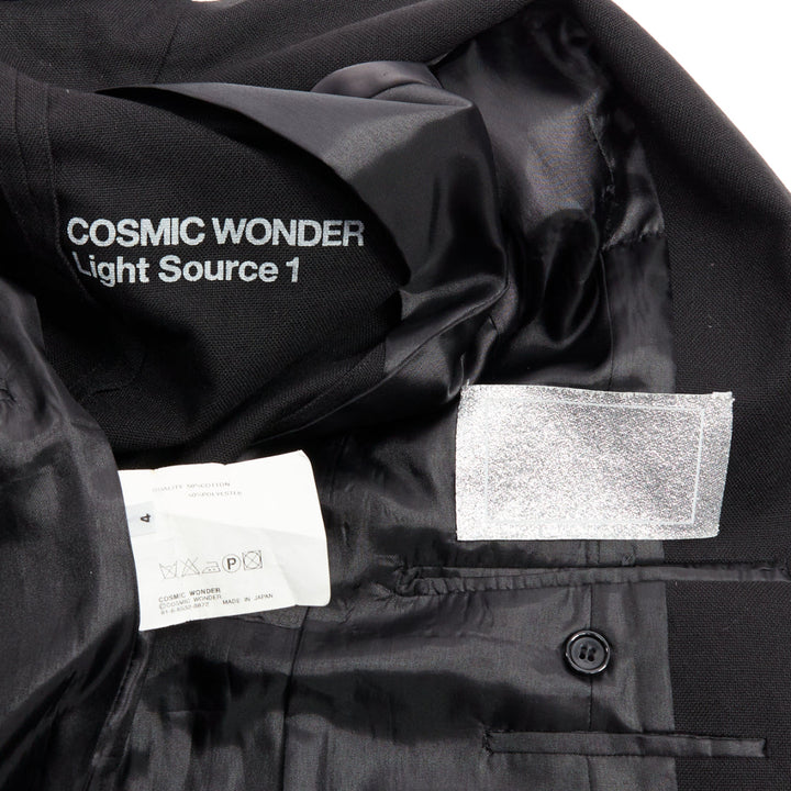 COSMIC WONDER Light Source 1 black cotton blend fitted blazer US4 M