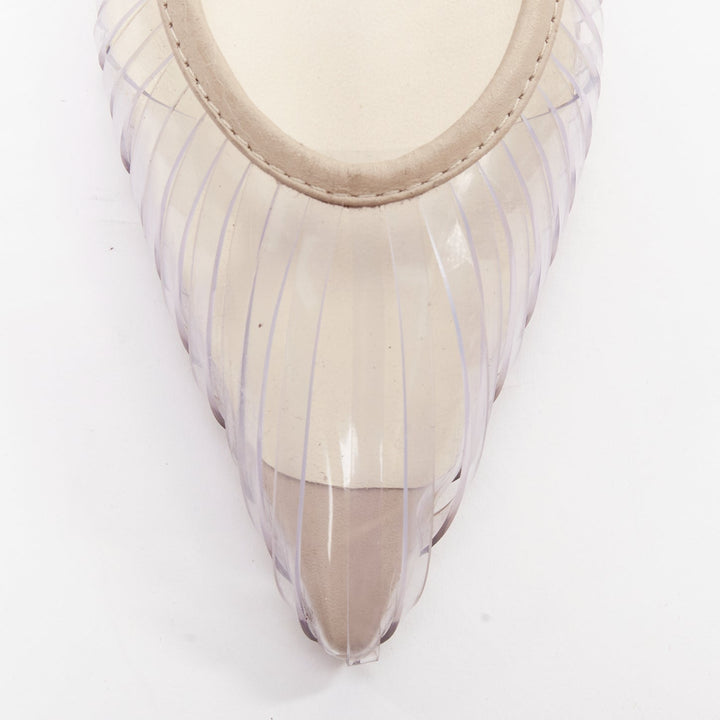 CULT GAIA Alia clear PVC bauble heel vinyl nude leather trim mules EU35
