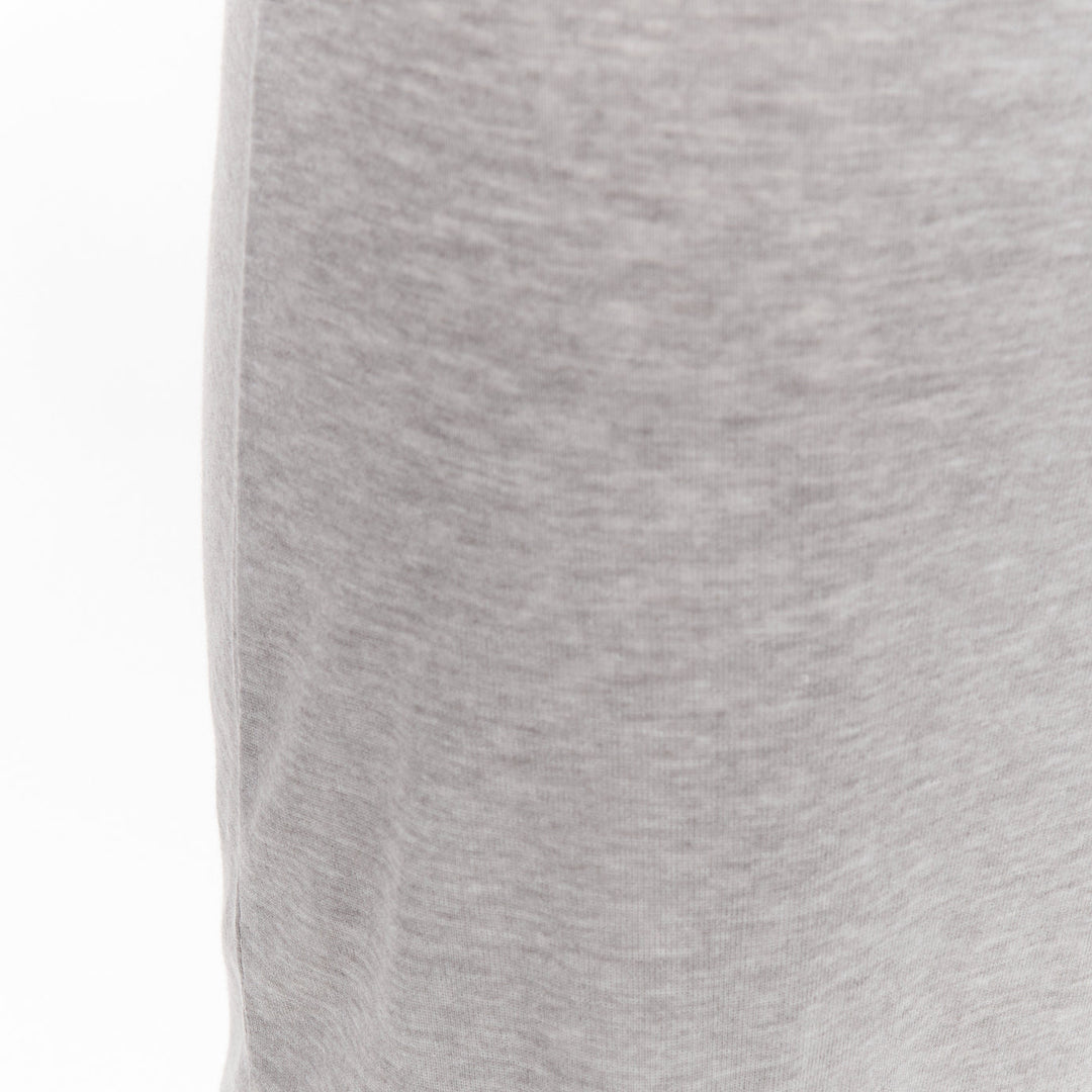 MIU MIU 2022 grey black logo tab crew neck long sleeve tshirt dress IT36 XXS