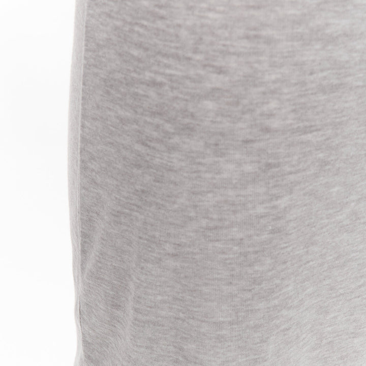 MIU MIU 2022 grey black logo tab crew neck long sleeve tshirt dress IT36 XXS