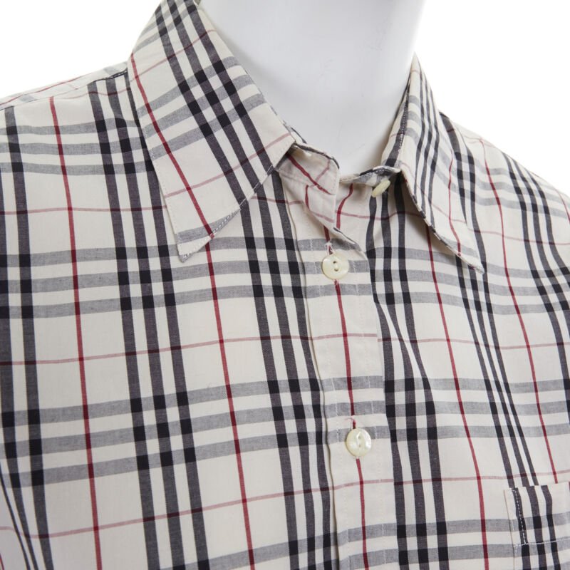 vintage BURBERRY House Check cotton long sleeve slim fit shirt top M