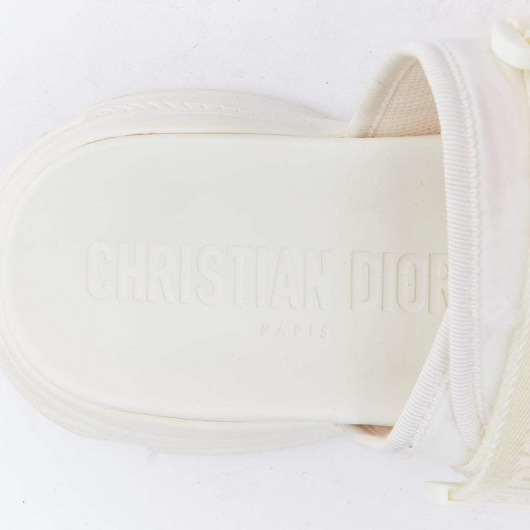 CHRISTIAN DIOR D-Wander cream CD logo chunky technical slides EU38