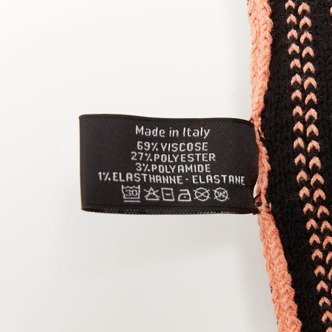 CHANEL 24C Runway CC logo pink black ribbed knit striped trim leg warmers OS