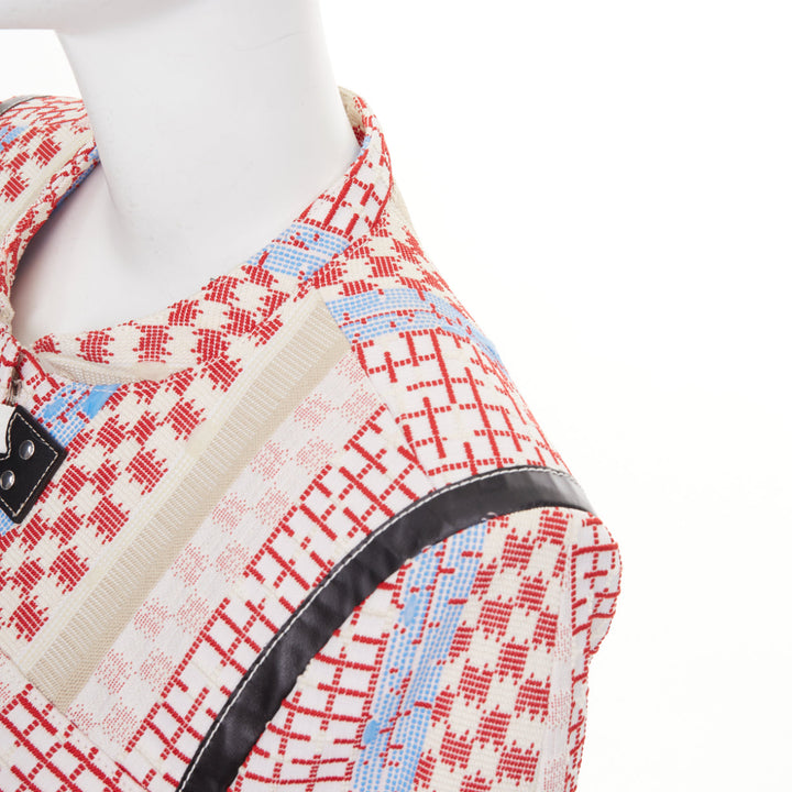 ALTUZARRA 2016 Runway Ghianda geometric check weave pompom jacket FR42 L