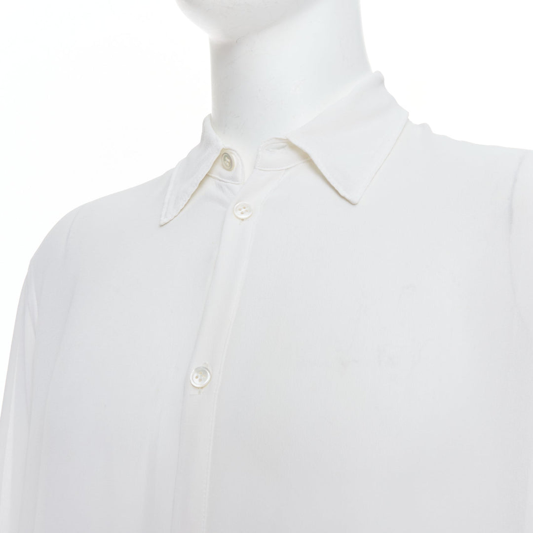 Male mannequin wearing Yohji Yamamoto Y's White Rayon Men Shirt in Size  M | Available at JHROP