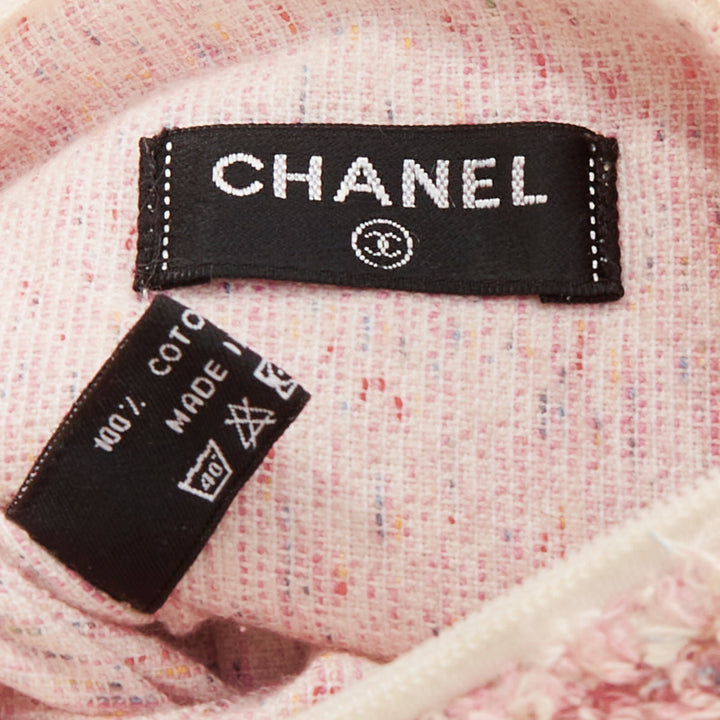 CHANEL Cruise Line pink cotton towelling CC big beach tote bag